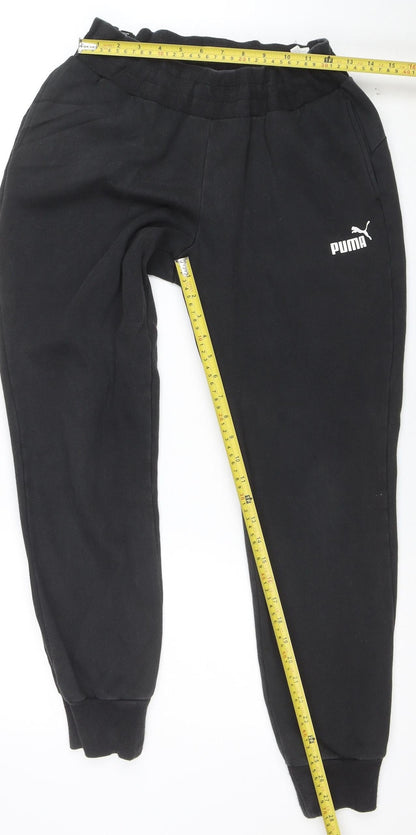 Puma Mens Black Fleece Jogger Sweatpants Size L