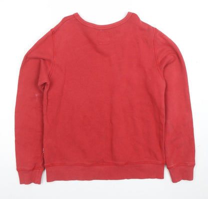 Levi's Womens Red Logo Crew Neck Sweatshirt Size 14 Cotton Casual