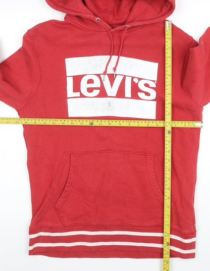 Levi's Men's Red Pullover Hoodie M Logo Graphic Hooded Sweatshirt