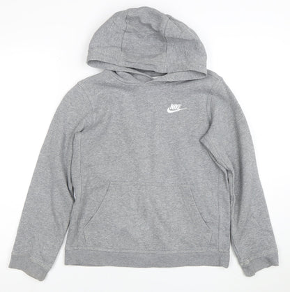 Nike Boys Grey Pullover Hoodie M 137-147cm Cotton Blend Fleece