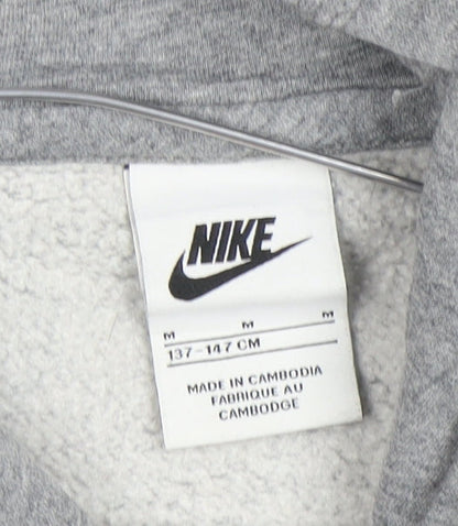 Nike Boys Grey Pullover Hoodie M 137-147cm Cotton Blend Fleece