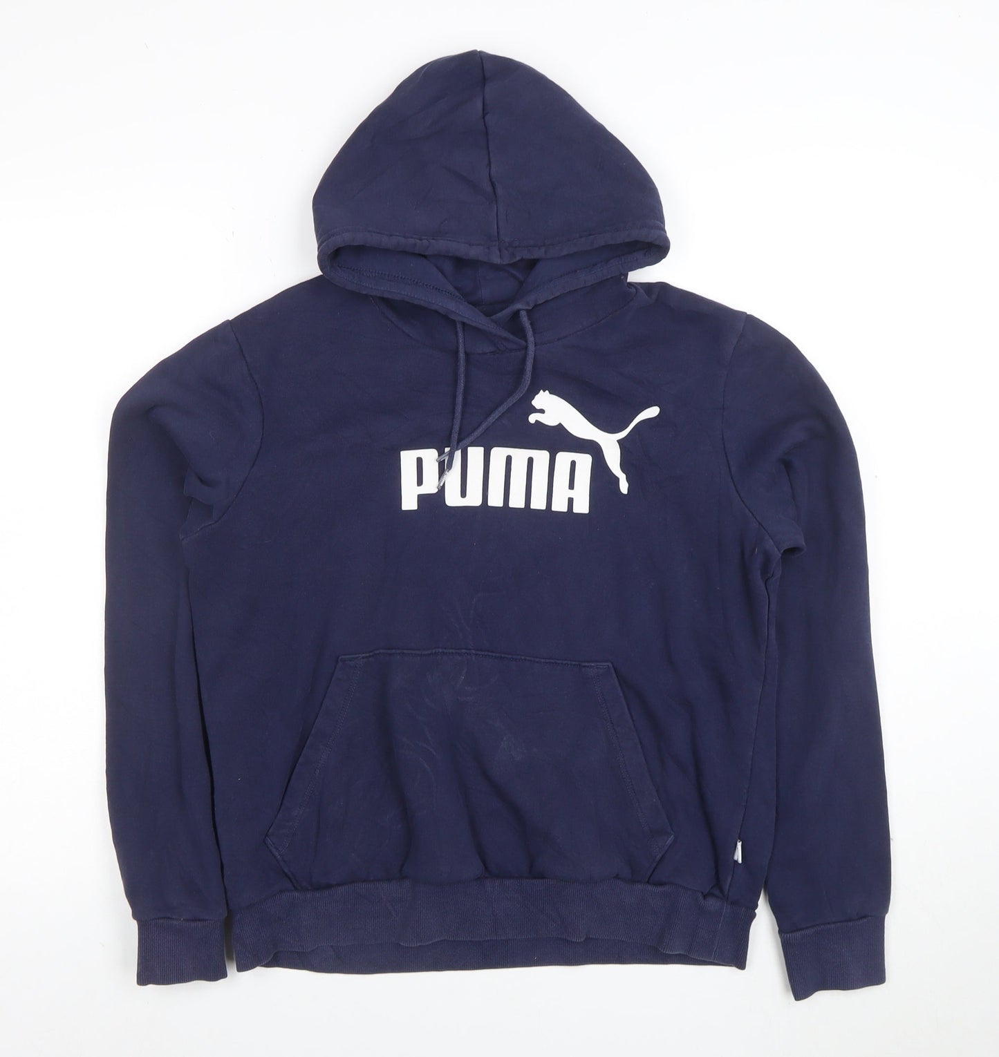 Puma Women's Navy Blue Pullover Hoodie Size M Logo Design