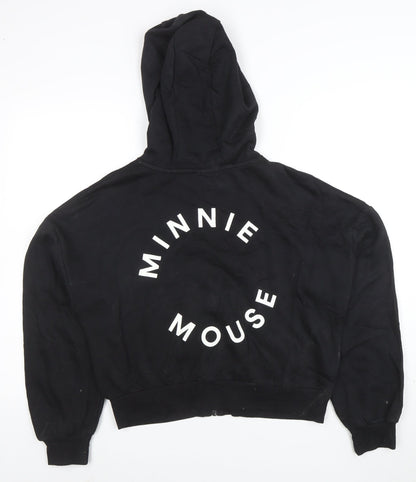 Disney Girls Black Minnie Mouse Full Zip Hoodie 10-11 Years
