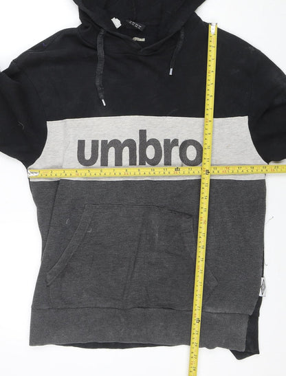 Umbro Men's Black XL Pullover Hoodie with Logo and Kangaroo Pocket