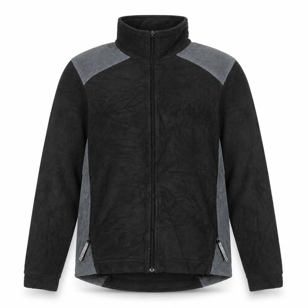 Front view of Columbia unisex adults black fleece full zip outdoor jacket m