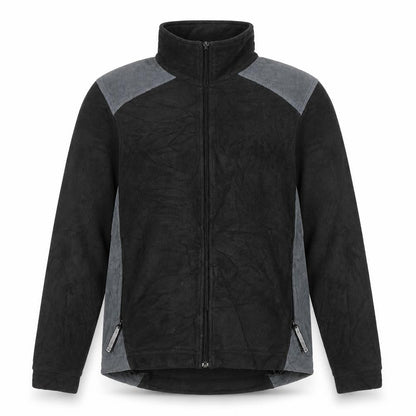 Front view of Columbia unisex adults black fleece full zip outdoor jacket m