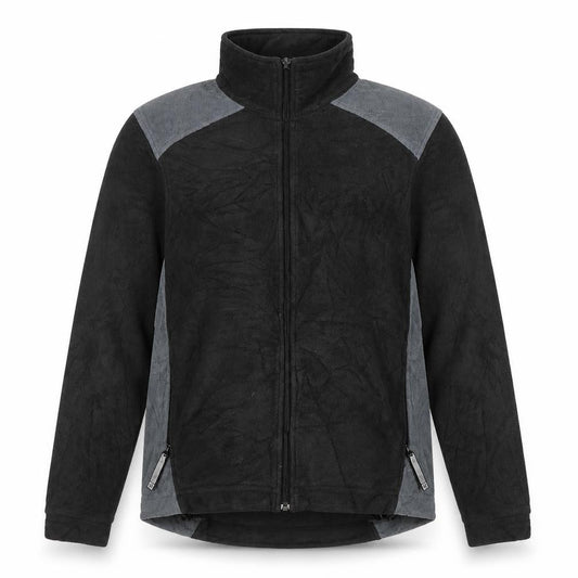 Front view of Columbia unisex adults black fleece full zip outdoor jacket m