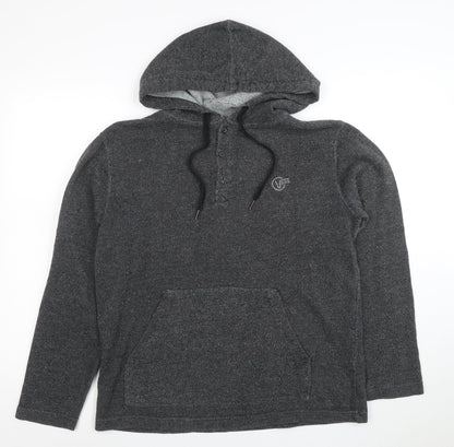 Vans Men’s Grey Henley Hoodie Size S Knit Cotton Blend