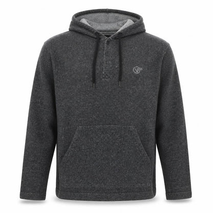 Vans Men’s Grey Henley Hoodie Size S Knit Cotton Blend