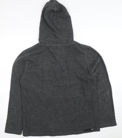 Vans Men’s Grey Henley Hoodie Size S Knit Cotton Blend