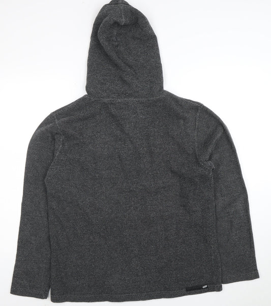 Vans Men’s Grey Henley Hoodie Size S Knit Cotton Blend