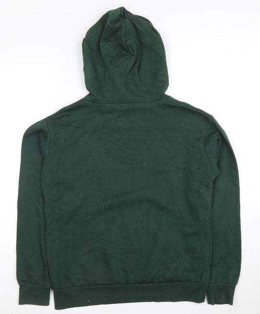 Disney Women's Green Pullover Hoodie XS Relaxed Fit Cotton Blend