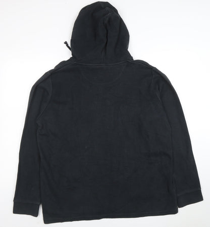 Nike Women's Black Pullover Hoodie Size 16 V-Neck Logo Sweatshirt