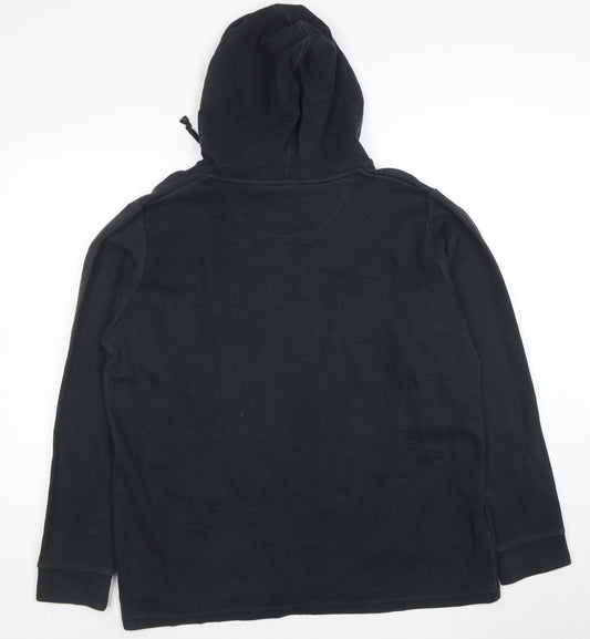 Nike Women's Black Pullover Hoodie Size 16 V-Neck Logo Sweatshirt