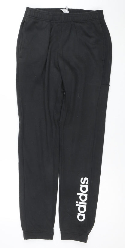 Adidas Mens Black Jogger Trousers Size S Polyester Blend
