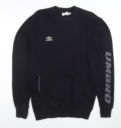 Umbro Men’s Black Small Logo Crew Neck Pullover Sweatshirt
