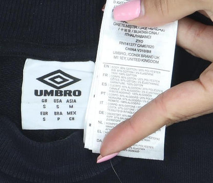 Umbro Men’s Black Small Logo Crew Neck Pullover Sweatshirt
