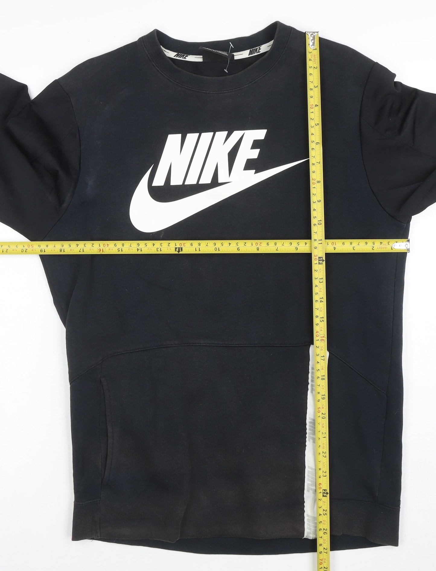 Nike Men's Black S Pullover Sweatshirt with Zip Pocket