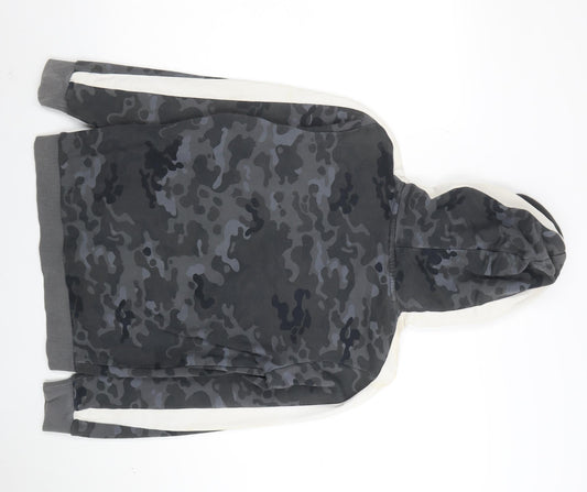 PUMA Boys Grey Camouflage Pullover Hoodie - Size 13-14 Years Cotton Blend