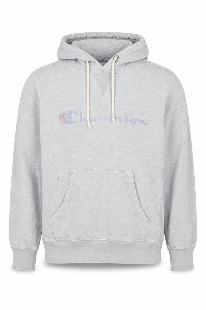 Champion Men's Grey Medium Pullover Hoodie with Logo