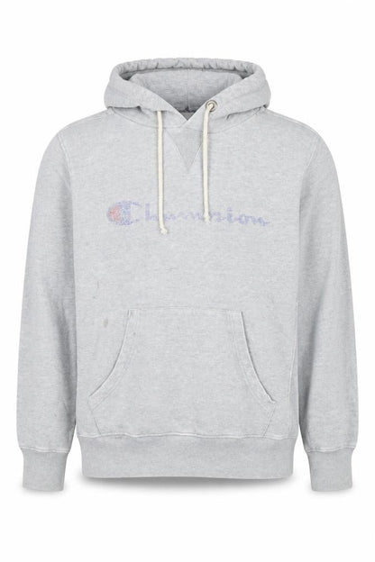 Champion Men's Grey Medium Pullover Hoodie with Logo