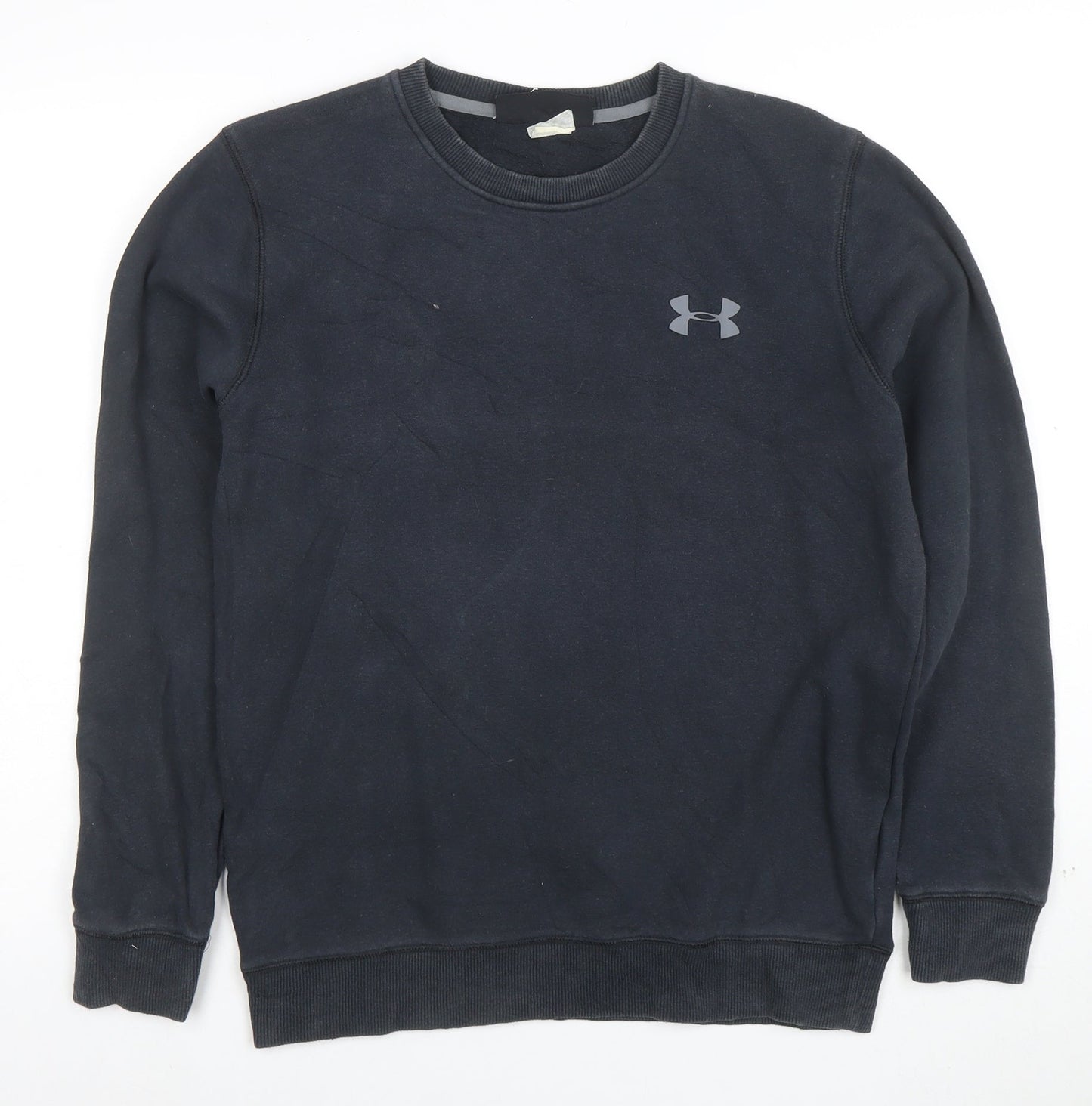 Under Armour Men's Black Small Crew Neck Fleece Pullover Sweatshirt