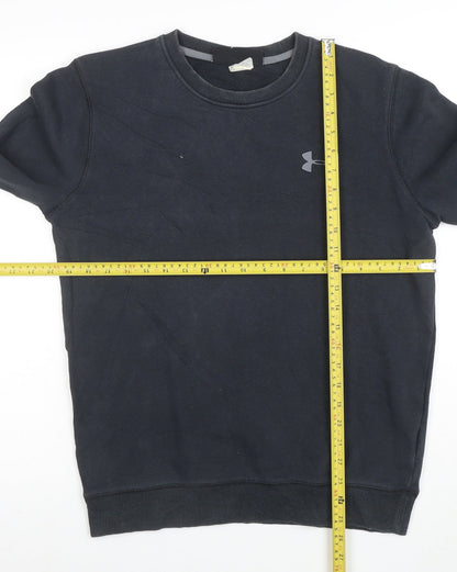 Under Armour Men's Black Small Crew Neck Fleece Pullover Sweatshirt
