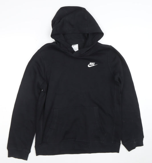 Nike Boys Black XL Pullover Hoodie Sweatshirt 158-170cm Cotton Blend