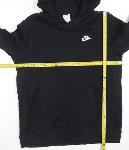 Nike Boys Black XL Pullover Hoodie Sweatshirt 158-170cm Cotton Blend
