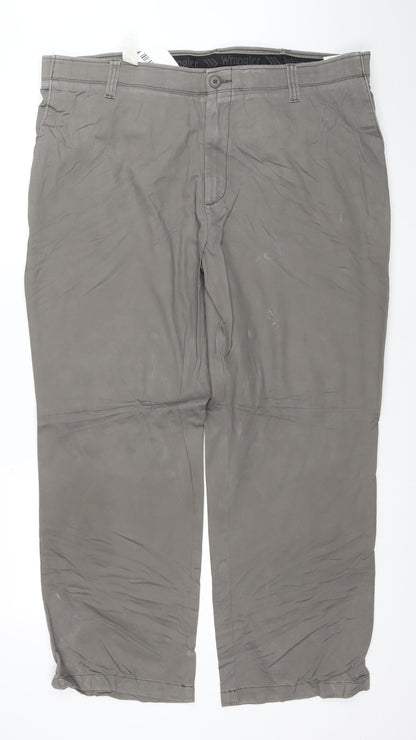 Wrangler Men's Grey Cotton Blend Chino Trousers Size 40 Regular