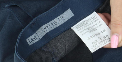 Lee Men’s Blue Chino Trousers 52x30 Regular Fit Cotton