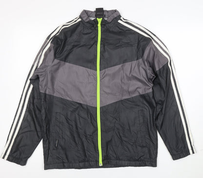 adidas Boys Black ClimaProof Track Jacket 14 Years Full Zip Sports Top