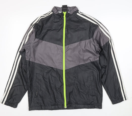 adidas Boys Black ClimaProof Track Jacket 14 Years Full Zip Sports Top