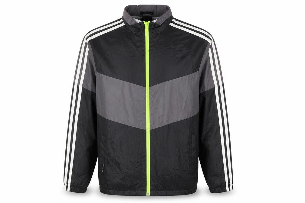 Front view of adidas boys’ black climaproof track jacket 14 years full zip sports top