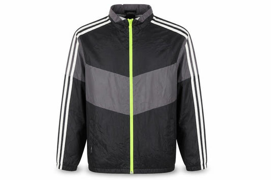 Front view of adidas boys’ black climaproof track jacket 14 years full zip sports top