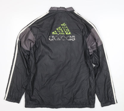 adidas Boys Black ClimaProof Track Jacket 14 Years Full Zip Sports Top