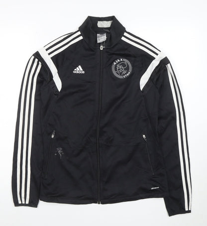Adidas Women Black Full Zip Ajax Hoodie S ClimaCool Polyester