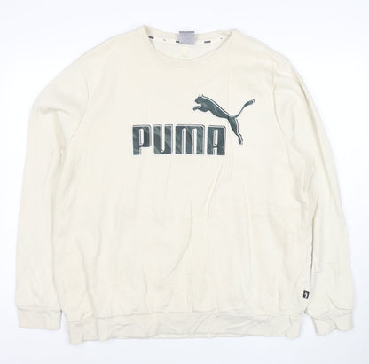 Puma Mens Beige XL Crew Neck Sweatshirt Classic Logo Pullover