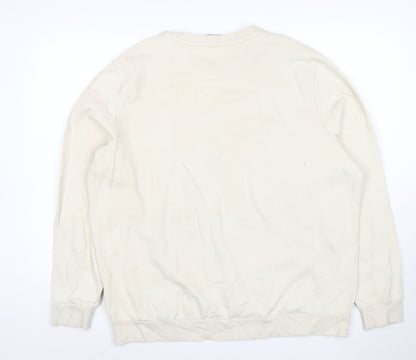Puma Mens Beige XL Crew Neck Sweatshirt Classic Logo Pullover