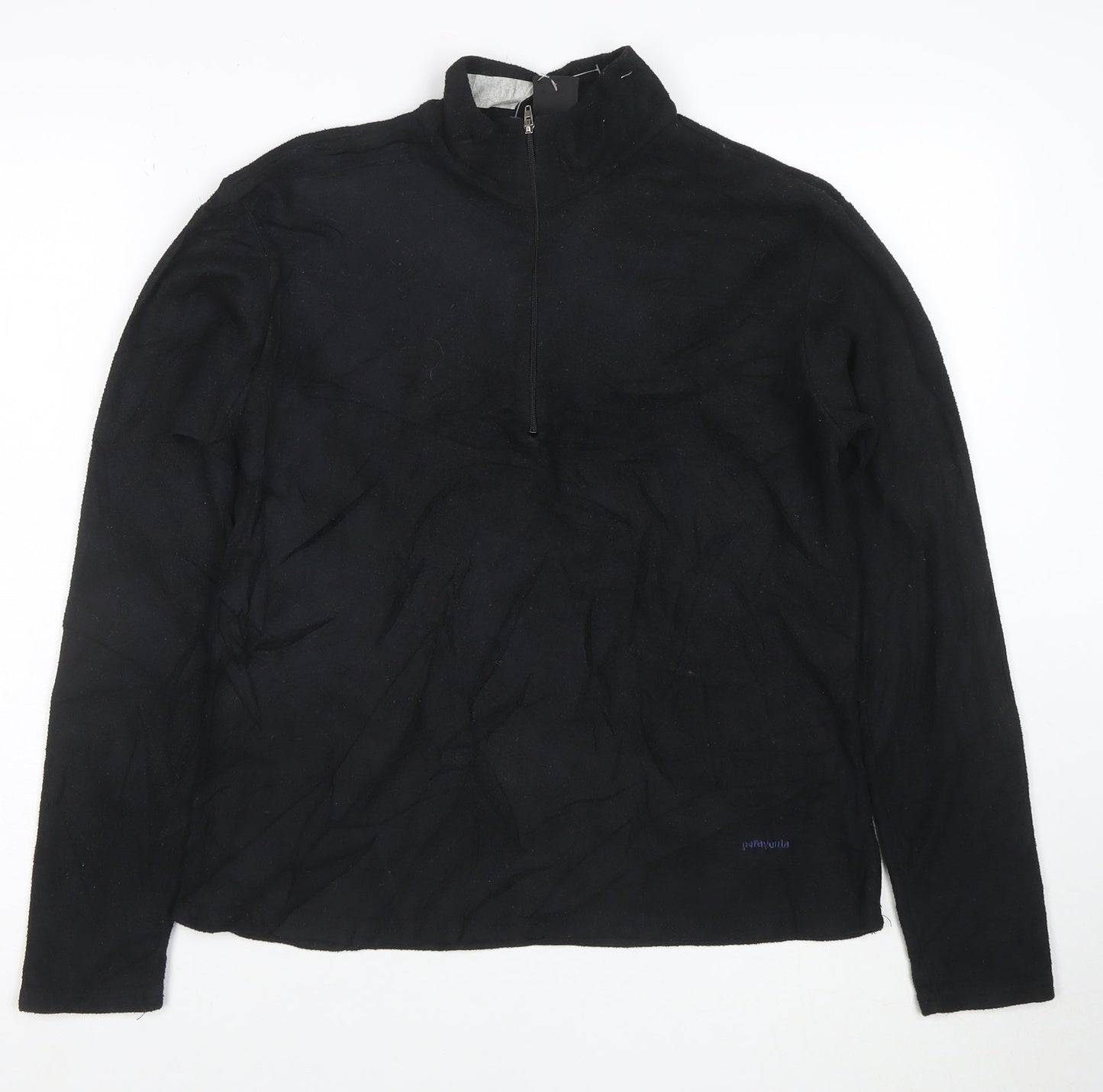 Patagonia Women Black Capilene 1/4 Zip Pullover Sweatshirt M