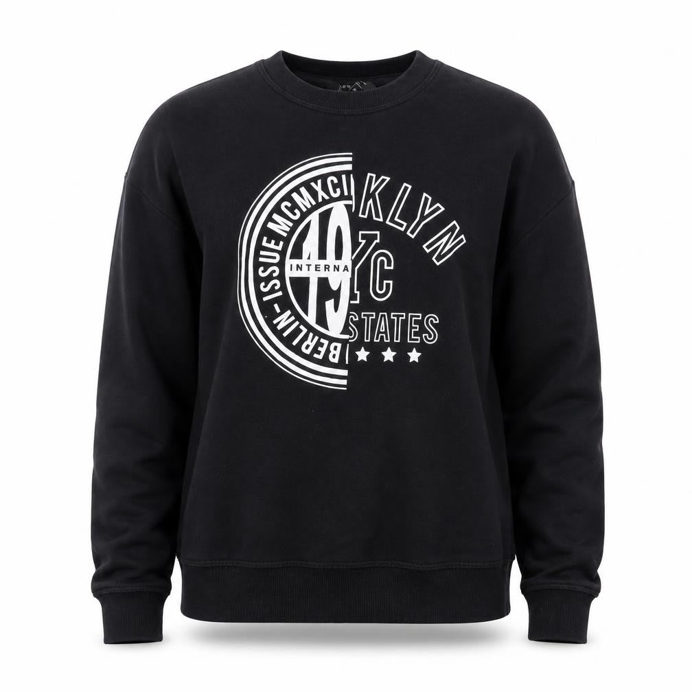 New Look Women's Black Graphic Crew Neck Sweatshirt Size 6