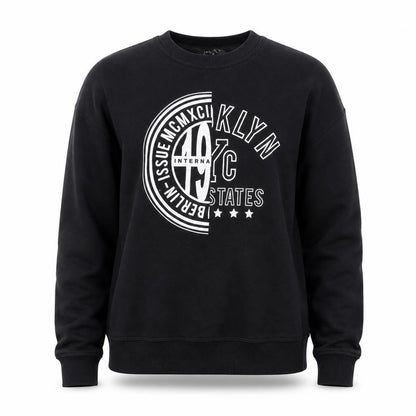 New Look Women's Black Graphic Crew Neck Sweatshirt Size 6
