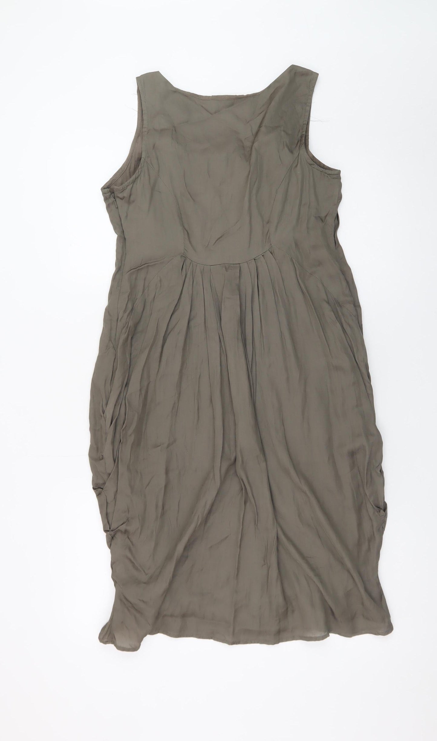 Marks and Spencer Per Una Brown Beaded Shift Dress Size 10