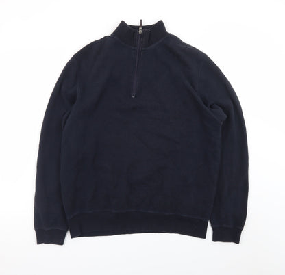 John Partridge Men’s Blue 1/2 Zip Cotton Sweatshirt Size L