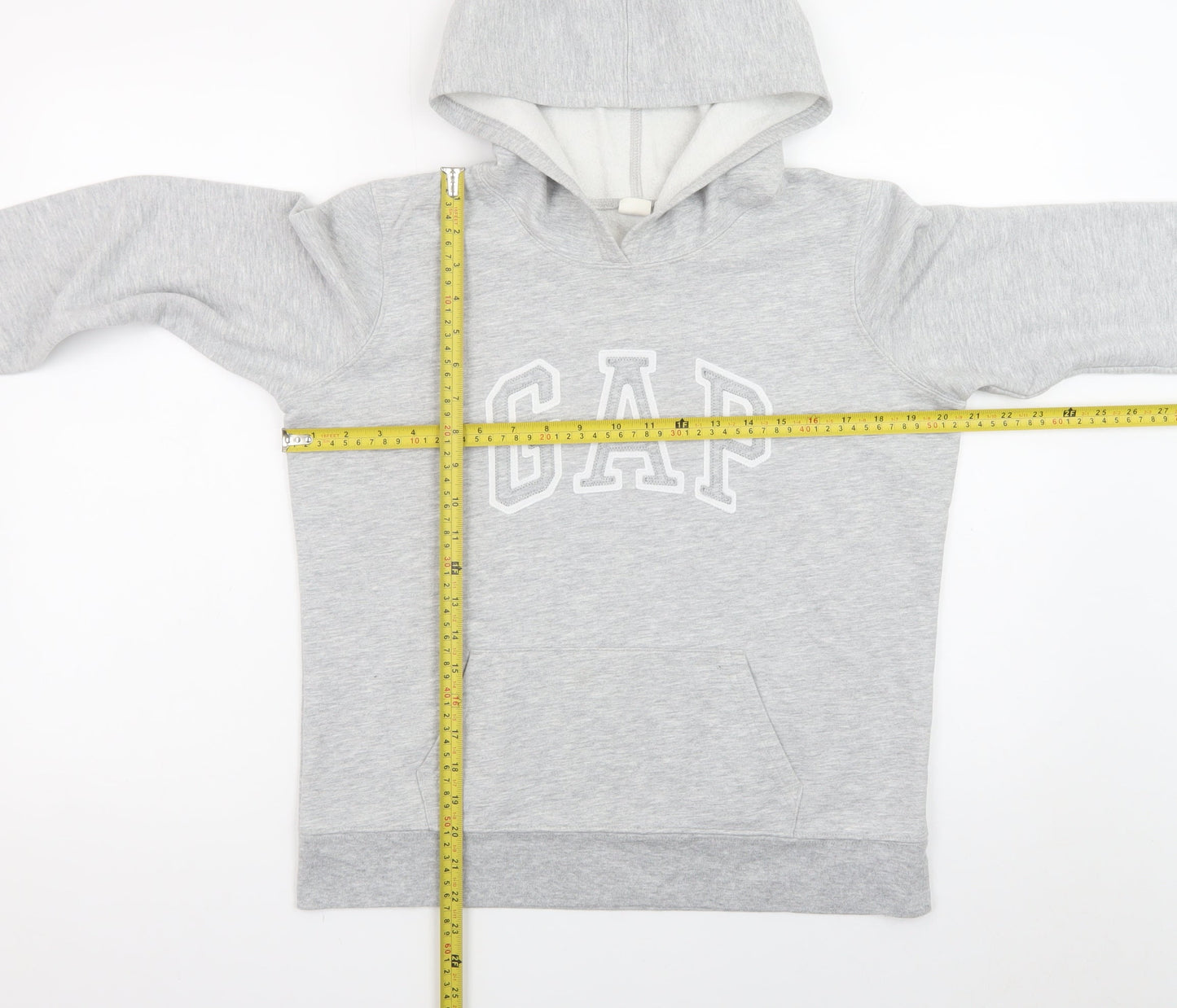 GAP Men’s Grey Pullover Hoodie M Logo Sweatshirt Cotton Blend