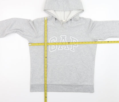 GAP Men’s Grey Pullover Hoodie M Logo Sweatshirt Cotton Blend