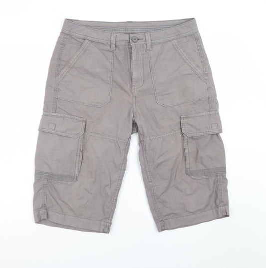 Dunnes Stores Men’s Grey Cargo Shorts Size M 32in Cotton
