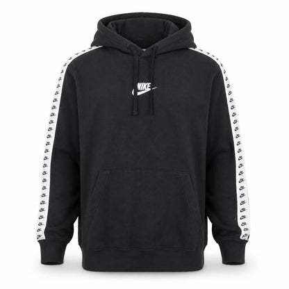 Nike Men’s Black Pullover Hoodie L Logo Tape Sportswear Fleece