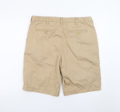 Dunnes Stores Men's Beige Chino Shorts Size 36 Regular Fit Cotton Blend