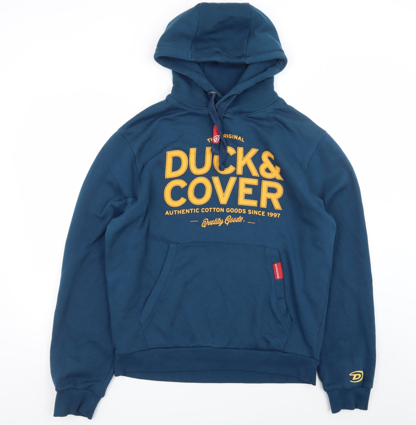 Duck & Cover Men's Blue XL Pullover Hoodie with Logo Print